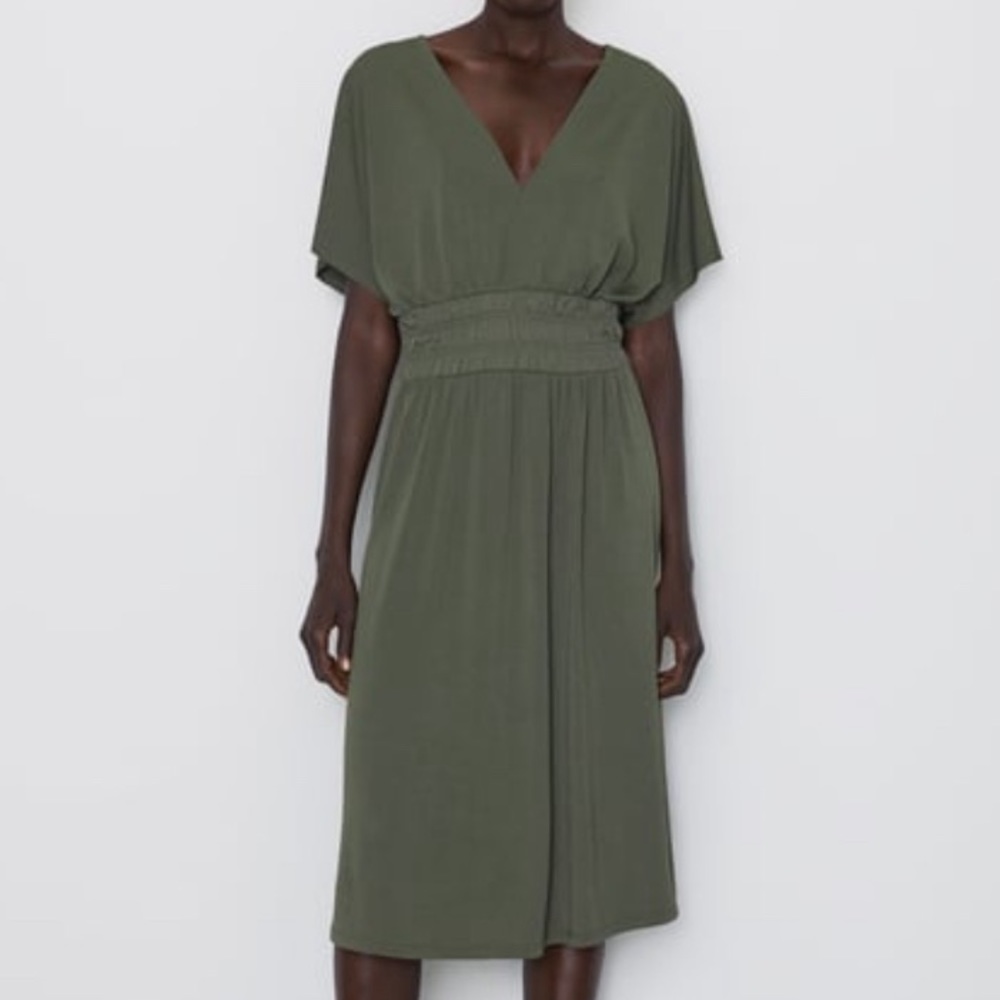 Zara Khaki Green Dress